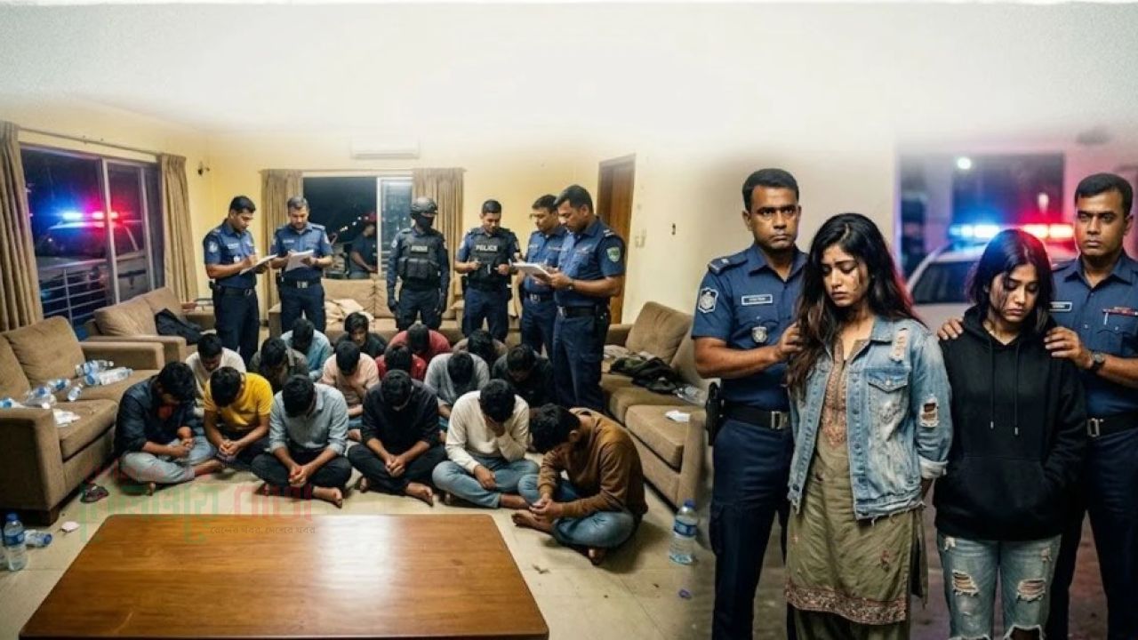 আলোচিত সেই বাড়ি থেকে পুলিশ কর্মকর্তার দুই মেয়েও আটক