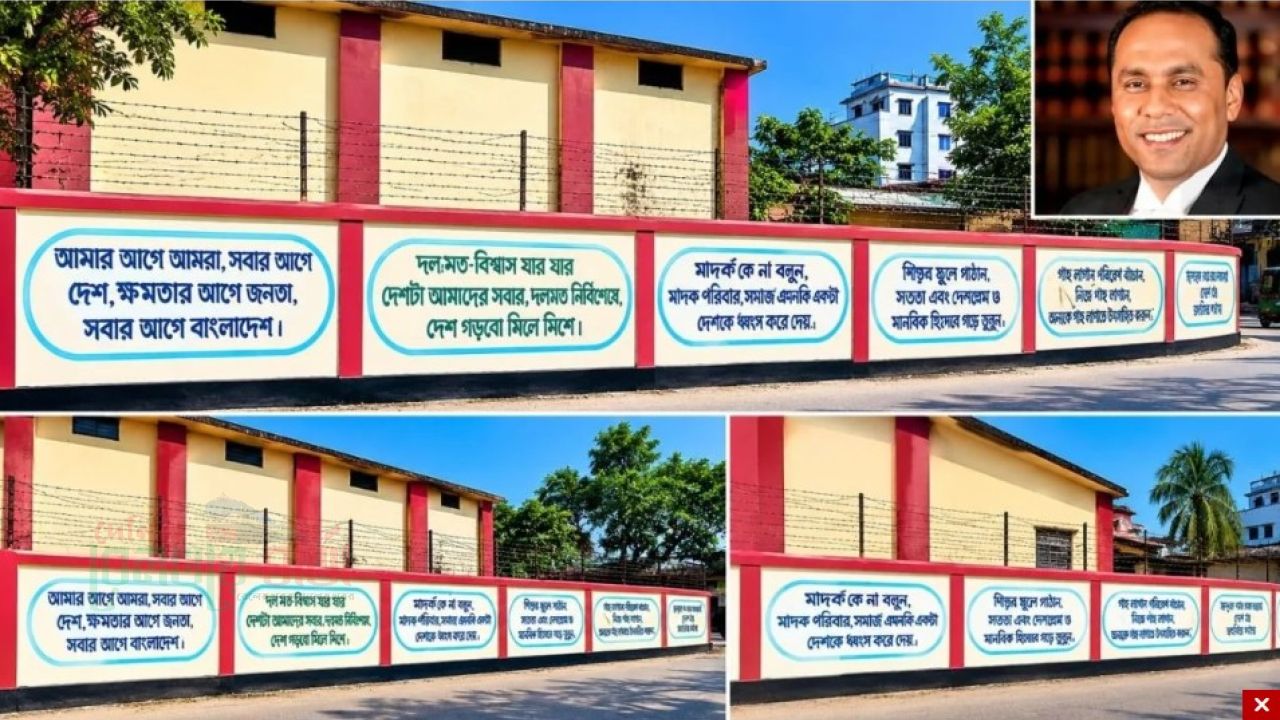 ডেপুটি স্পিকারের উদ্যোগে প্রশস্ত হলো সড়ক, দেয়ালে সচেতনতার বার্তা